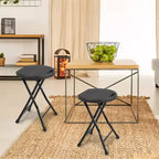 Tabouret pliant portable GustoWave avec poignée, tabouret rond pliant robuste avec capacité de 227 kg pour adultes, tabouret pliant de 45 cm