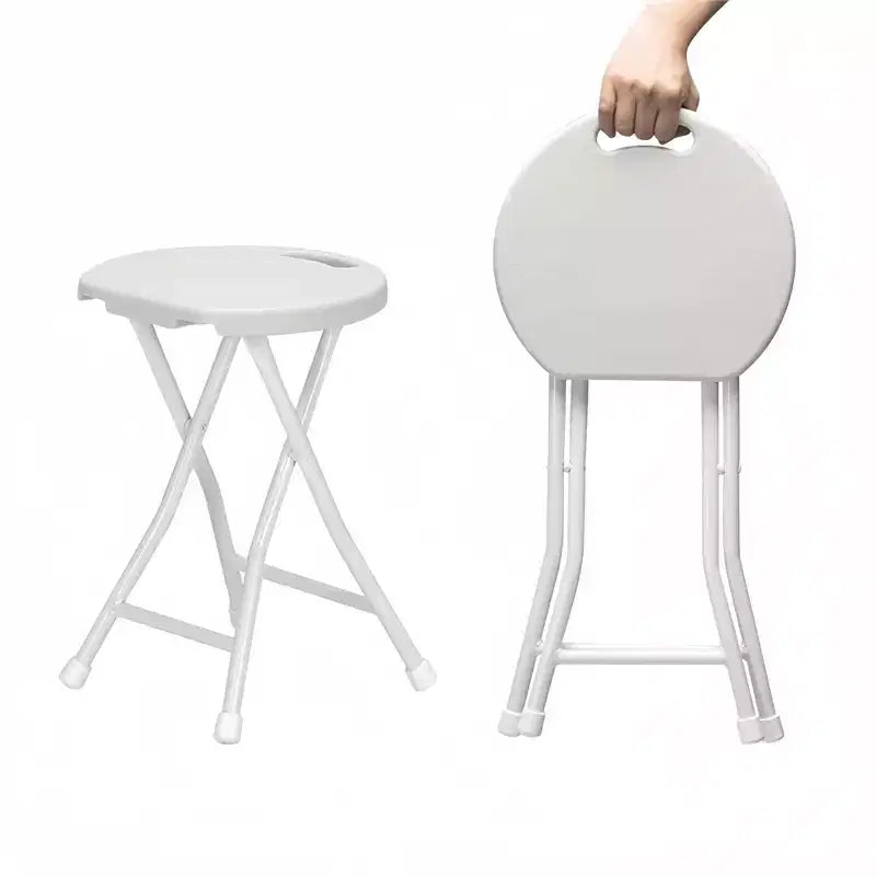 Tabouret pliant portable GustoWave avec poignée, tabouret rond pliant robuste avec capacité de 227 kg pour adultes, tabouret pliant de 45 cm