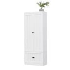 Famapy Armoire autoportante avec étagères réglables et tiroir inférieur, Armoire de rangement pour vêtements, Meuble de rangement pour chambre/entrée
