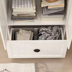 Famapy Armoire autoportante avec étagères réglables et tiroir inférieur, Armoire de rangement pour vêtements, Meuble de rangement pour chambre/entrée