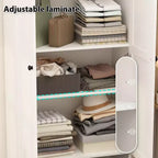 Famapy Armoire autoportante avec étagères réglables et tiroir inférieur, Armoire de rangement pour vêtements, Meuble de rangement pour chambre/entrée