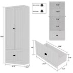 Famapy Armoire autoportante avec étagères réglables et tiroir inférieur, Armoire de rangement pour vêtements, Meuble de rangement pour chambre/entrée