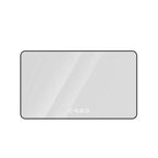 Miroir de salle de bain mural Okak avec coins arrondis, miroir de courtoisie anti-buée avec affichage de la température, miroir mural pour salle de bain