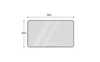 Miroir de salle de bain mural Okak avec coins arrondis, miroir de courtoisie anti-buée avec affichage de la température, miroir mural pour salle de bain