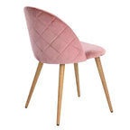 Homy Casa Chaises de Salle à Manger Rembourrées en Velours avec Pieds en Métal Finition Chêne, Chaises d'Appoint Modernes pour Salle à Manger et Cuisine, Lot de 4, Rose