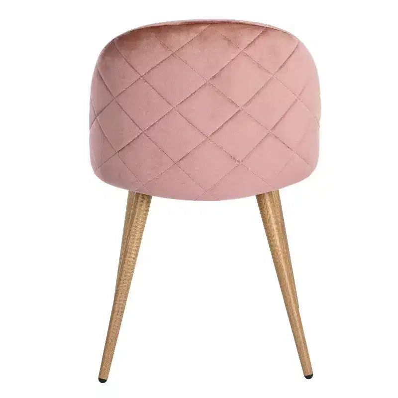Homy Casa Chaises de Salle à Manger Rembourrées en Velours avec Pieds en Métal Finition Chêne, Chaises d'Appoint Modernes pour Salle à Manger et Cuisine, Lot de 4, Rose