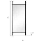 HomeRoots 71 Miroir en pied noir en bois massif à cadre incliné en échelle