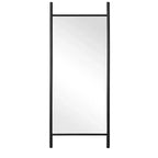 HomeRoots 71 Miroir en pied noir en bois massif à cadre incliné en échelle