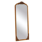 HomeRoots 64 Brown Solid Wood Framed Full Length Mirror
