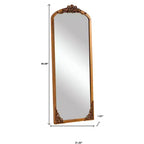 HomeRoots Grand miroir encadré en bois massif marron 64