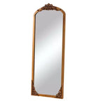 HomeRoots Grand miroir encadré en bois massif marron 64