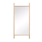 HomeRoots 71 Natural Solid Wood Ladder Leaning Framed Full Length Mirror