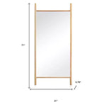 HomeRoots 71 Miroir pleine longueur encadré en bois massif naturel avec échelle inclinable