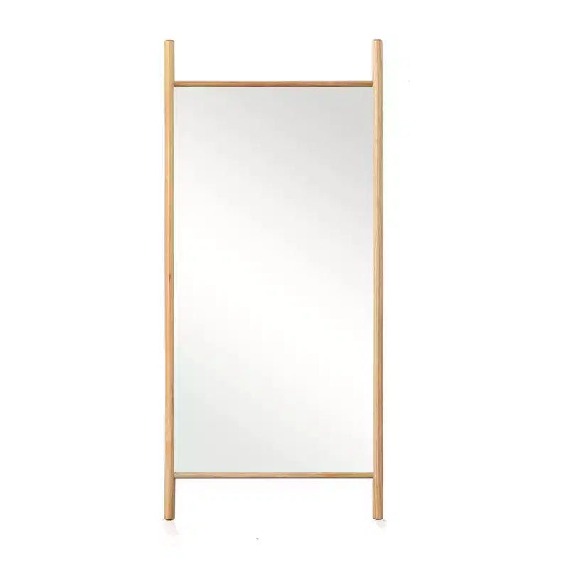 HomeRoots 71 Miroir pleine longueur encadré en bois massif naturel avec échelle inclinable