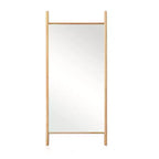 HomeRoots 71 Miroir pleine longueur encadré en bois massif naturel avec échelle inclinable