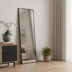 Miroir pleine longueur HomeRoots 71 à cadre métallique noir inclinable