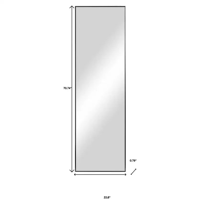 Miroir pleine longueur HomeRoots 71 à cadre métallique noir inclinable