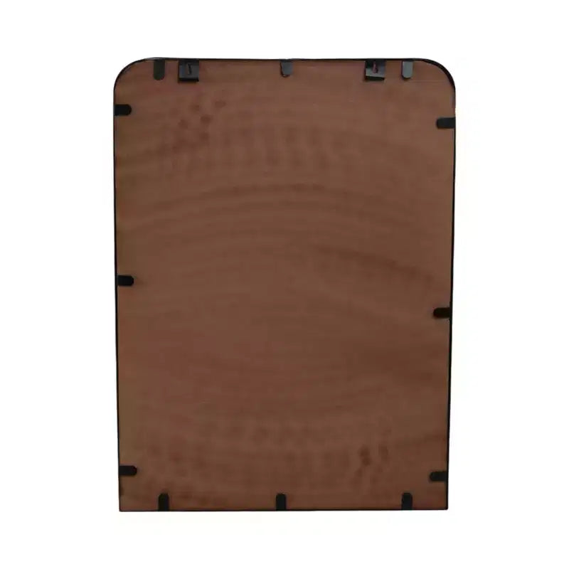 Miroir en métal et verre avec étagère en bois de manguier - Miroir mural rectangulaire moderne pour salle de bain, chambre, salon ou bureau