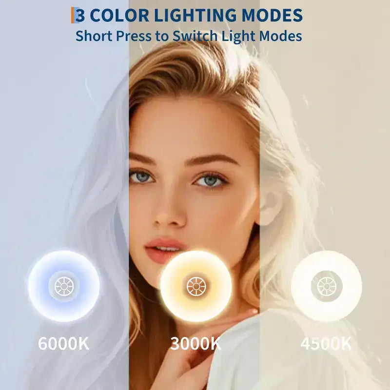 Miroir de salle de bain arqué GustoWave Gold, miroir de courtoisie avec lumières LED, surface anti-buée, 3 températures de couleur