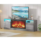 Meuble TV moderne avec rangement jusqu'à 75", noir, pour salon (foyer non inclus)