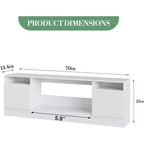 Meuble TV moderne avec rangement jusqu'à 75", noir, pour salon (foyer non inclus)
