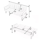 MAYEERTY Canapé-Lit Multifonctionnel en Coton de 70 Pouces avec Porte-Gobelet et Rangement Latéral pour Salon Chambre Noir