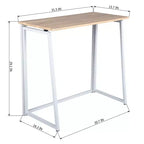 Bureau pliable FurnitureR, table d'ordinateur portable simple pliable de 80 cm, bureau d'étude compact et peu encombrant pour petit espace, chêne