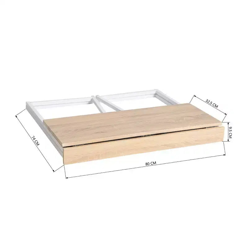 Bureau pliable FurnitureR, table d'ordinateur portable simple pliable de 80 cm, bureau d'étude compact et peu encombrant pour petit espace, chêne