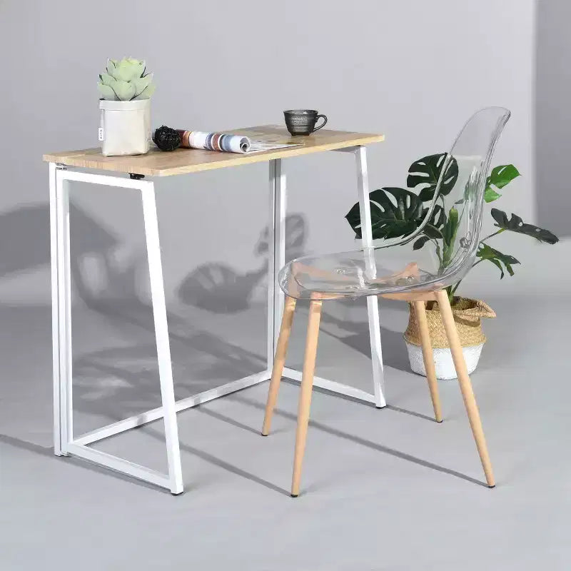 Bureau pliable FurnitureR, table d'ordinateur portable simple pliable de 80 cm, bureau d'étude compact et peu encombrant pour petit espace, chêne