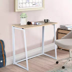 Bureau pliable FurnitureR, table d'ordinateur portable simple pliable de 80 cm, bureau d'étude compact et peu encombrant pour petit espace, chêne