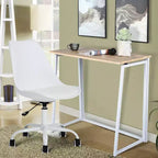 Bureau pliable FurnitureR, table d'ordinateur portable simple pliable de 80 cm, bureau d'étude compact et peu encombrant pour petit espace, chêne