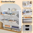 Meuble à chaussures avec 4 tiroirs basculants, meuble de rangement pour chaussures dissimulé et autonome avec rangement ouvert, meuble à chaussures fin pour couloir ou salon