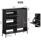 Meuble à chaussures avec 4 tiroirs basculants, meuble de rangement pour chaussures dissimulé et autonome avec rangement ouvert, meuble à chaussures fin pour couloir ou salon