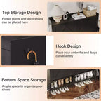 Meuble à chaussures avec 4 tiroirs basculants, meuble de rangement pour chaussures dissimulé et autonome avec rangement ouvert, meuble à chaussures fin pour couloir ou salon