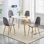 FurnitureR Lot de 4 chaises de salle à manger, sièges de salle à manger en velours, chaises de cuisine sans accoudoirs, chaise d'appoint à dossier mi-hauteur pour salon, chambre, bureau à domicile, gris