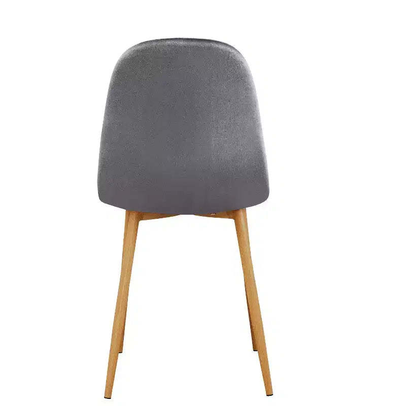 FurnitureR Lot de 4 chaises de salle à manger, sièges de salle à manger en velours, chaises de cuisine sans accoudoirs, chaise d'appoint à dossier mi-hauteur pour salon, chambre, bureau à domicile, gris