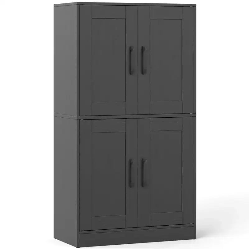 Costway Meuble de Salle de Bain avec Portes et Étagères Réglables Organisateur de Rangement pour Salon Blanc/Noir/Marron