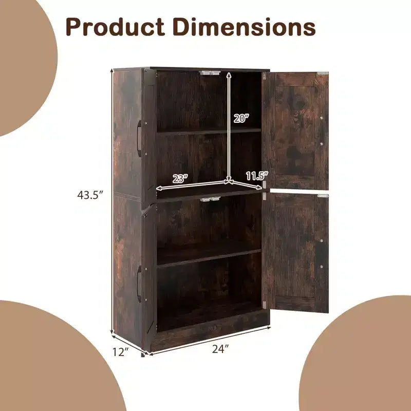Costway Meuble de Salle de Bain avec Portes et Étagères Réglables Organisateur de Rangement pour Salon Blanc/Noir/Marron