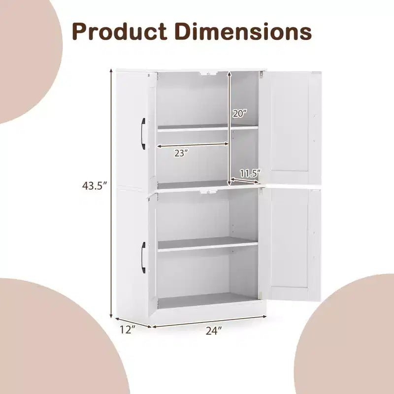 Costway Meuble de Salle de Bain avec Portes et Étagères Réglables Organisateur de Rangement pour Salon Blanc/Noir/Marron