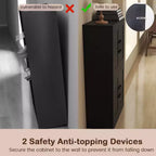 Costway Meuble de Salle de Bain avec Portes et Étagères Réglables Organisateur de Rangement pour Salon Blanc/Noir/Marron