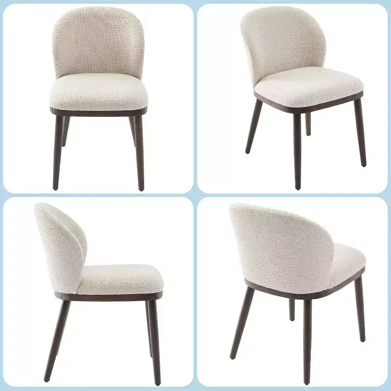 Lot de 2 chaises de salle à manger modernes rembourrées avec dossier ergonomique, chaises de salle à manger capacité 120kg avec pieds en bois pour salle à manger