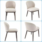 Lot de 2 chaises de salle à manger modernes rembourrées avec dossier ergonomique, chaises de salle à manger capacité 120kg avec pieds en bois pour salle à manger