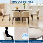 Lot de 2 chaises de salle à manger modernes rembourrées avec dossier ergonomique, chaises de salle à manger capacité 120kg avec pieds en bois pour salle à manger