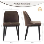 Lot de 2 chaises de salle à manger en bois, chaises d'appoint de cuisine modernes rembourrées en tissu, chaise de salle à manger de ferme