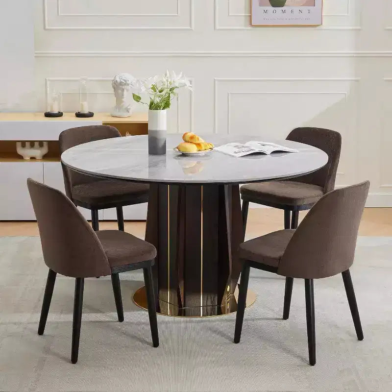 Lot de 2 chaises de salle à manger en bois, chaises d'appoint de cuisine modernes rembourrées en tissu, chaise de salle à manger de ferme
