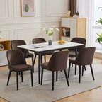 Lot de 2 chaises de salle à manger en bois, chaises d'appoint de cuisine modernes rembourrées en tissu, chaise de salle à manger de ferme