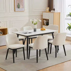 Lot de 2 chaises de salle à manger en bois, chaises d'appoint de cuisine modernes rembourrées en tissu, chaise de salle à manger de ferme
