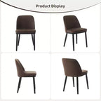 Lot de 2 chaises de salle à manger en bois, chaises d'appoint de cuisine modernes rembourrées en tissu, chaise de salle à manger de ferme