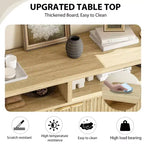 GustoWave Buffet de salle à manger 65,8 po avec porte cannelée, Armoire de rangement de cuisine moderne avec porte cannelée, Texture bois élégante