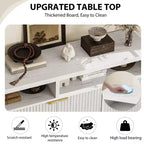 GustoWave Buffet de salle à manger 65,8 po avec porte cannelée, Armoire de rangement de cuisine moderne avec porte cannelée, Texture bois élégante